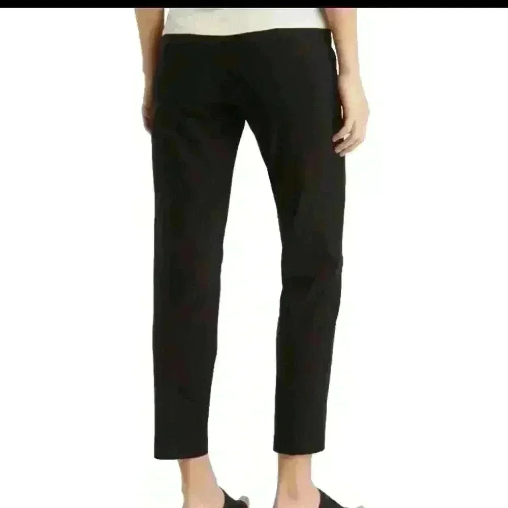 Eileen Fisher Womens Black Stretch Crepe Slim Ankle Pants PM
